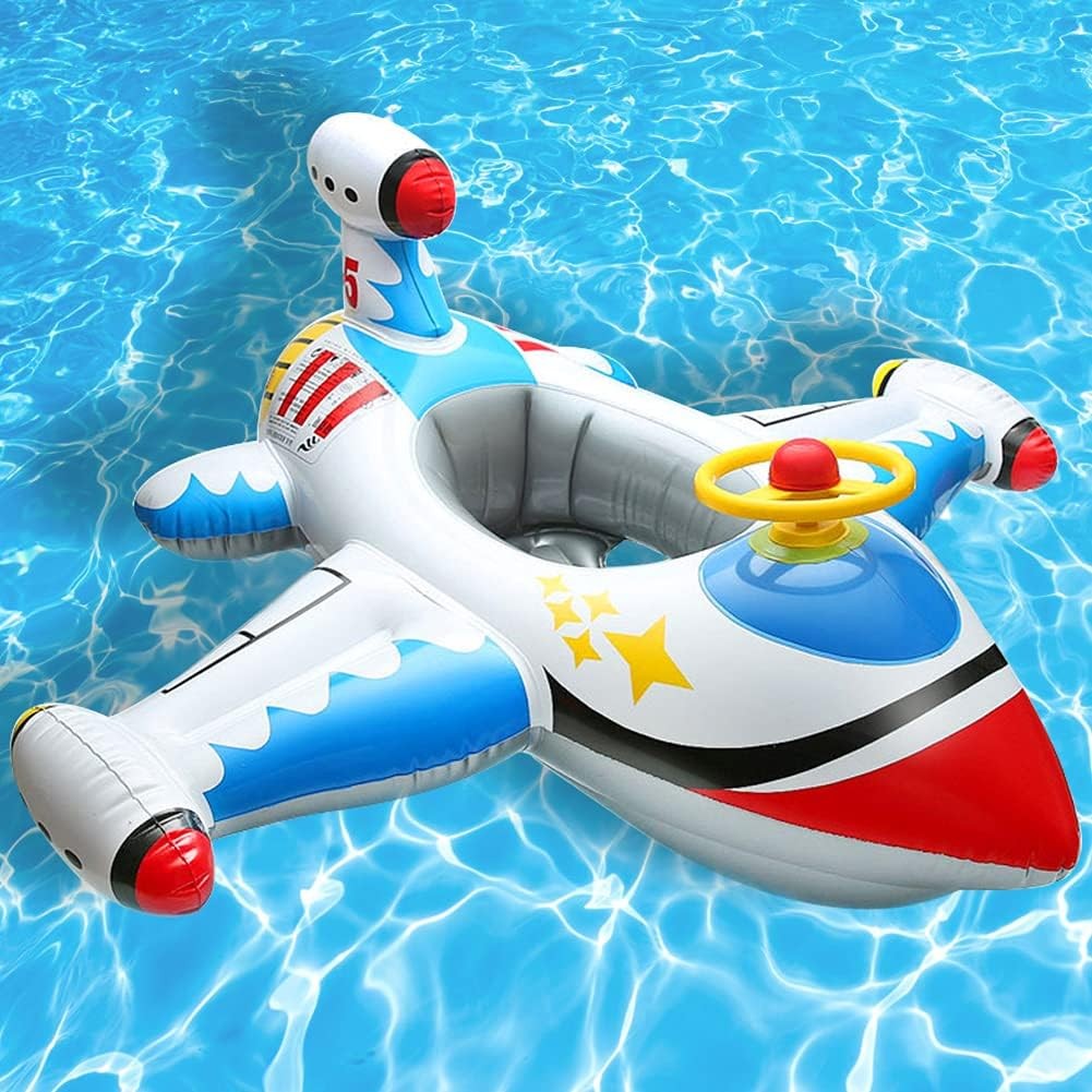 Airplane Swimming Floating Boat with Steering Wheel Angle