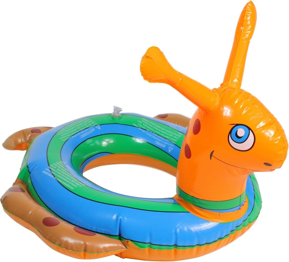 Inflatable Orange and Blue Snail Swimming Pool Tube Ring Float 24-inch