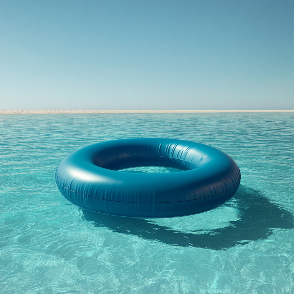 Blue Inflatable Swim Ring – Perfect for Ocean Relaxation & Safety