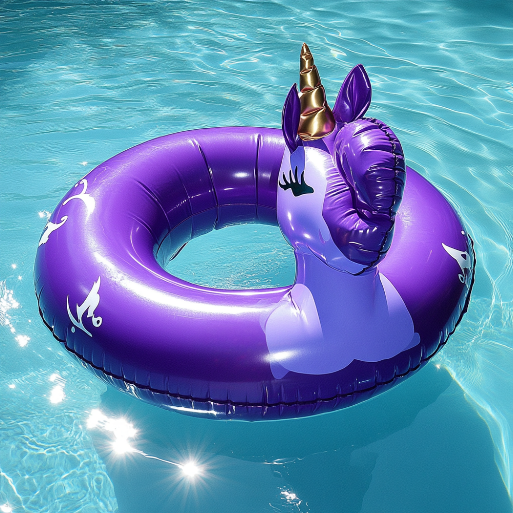 Magical Purple Unicorn Inflatable Swim Ring – Perfect for Pool Fun & Fantasy Lovers